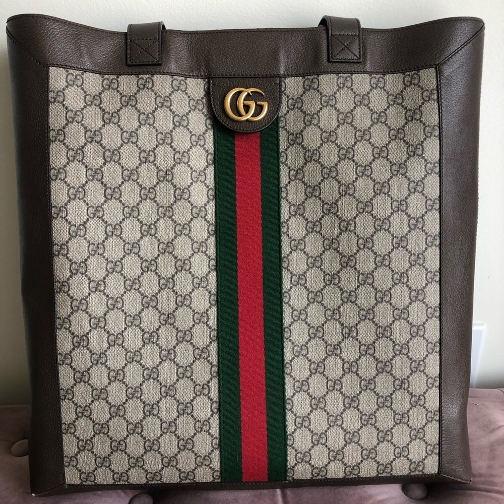 GUCCI OPHIDIA SOFT GG SUPREME LARGE TOTE